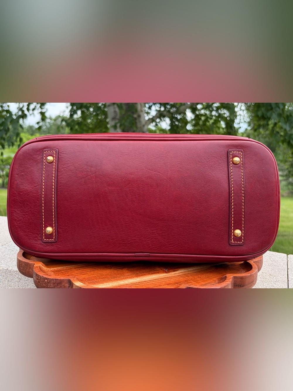 Dooney & Bourke Kristen Red Florentine Leather Tote Like New - Picture 11 of 17
